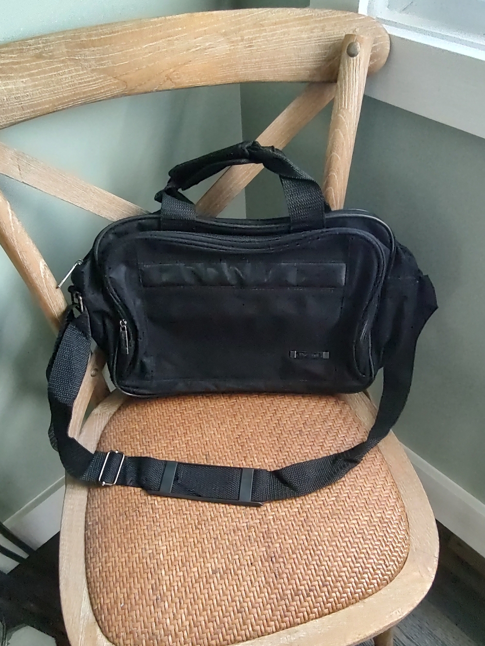 Black Men's Shoulder Bag - Versatile Carry Case